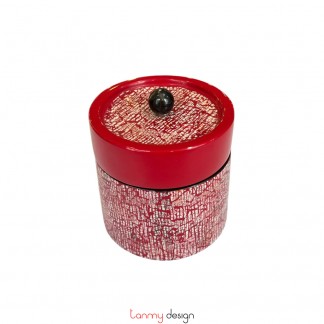 Round pillar lacquer box 10cm ( different designs )